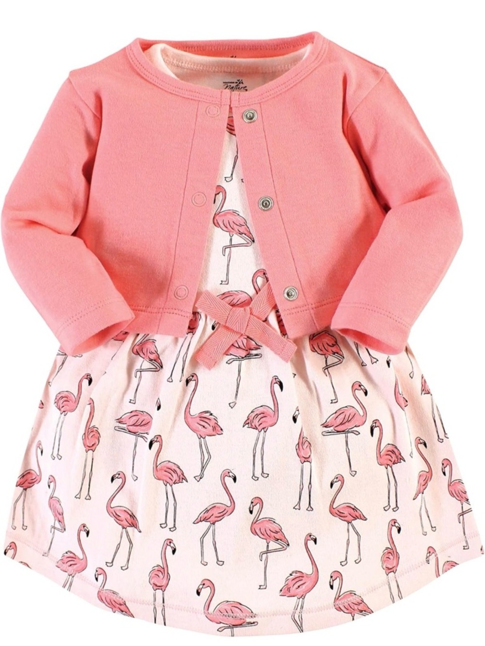Pink Flamingo Dress & Cardigan Set